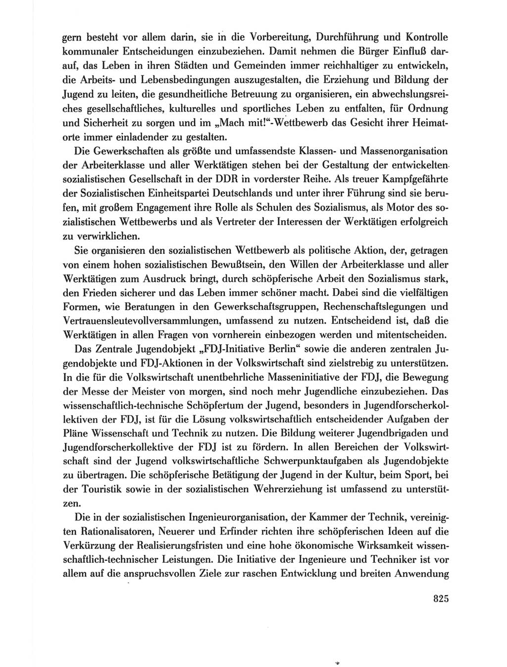 Protokoll der Verhandlungen des Ⅺ. Parteitages der Sozialistischen Einheitspartei Deutschlands (SED) [Deutsche Demokratische Republik (DDR)] 1986, Seite 825