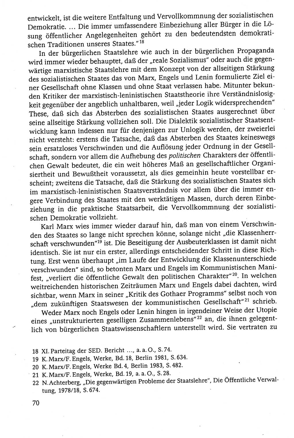 Der Staat im politischen System der DDR (Deutsche Demokratische Republik) 1986, Seite 70 (St. pol. Sys. DDR 1986, S. 70)