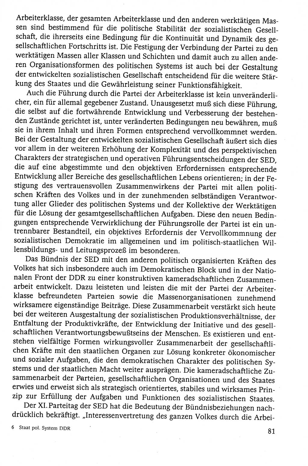 Der Staat im politischen System der DDR (Deutsche Demokratische Republik) 1986, Seite 81 (St. pol. Sys. DDR 1986, S. 81)