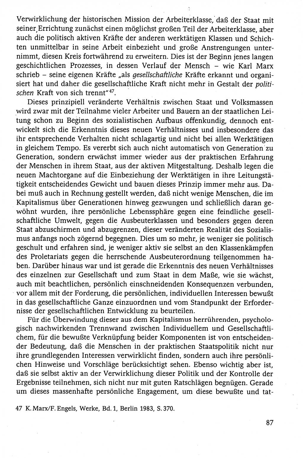 Der Staat im politischen System der DDR (Deutsche Demokratische Republik) 1986, Seite 87 (St. pol. Sys. DDR 1986, S. 87)