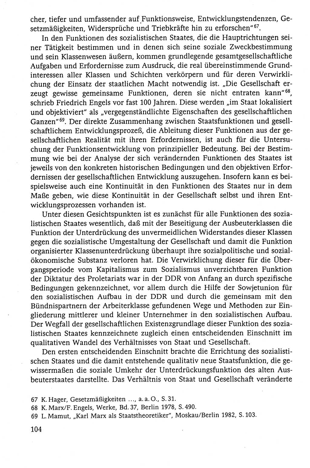 Der Staat im politischen System der DDR (Deutsche Demokratische Republik) 1986, Seite 104 (St. pol. Sys. DDR 1986, S. 104)