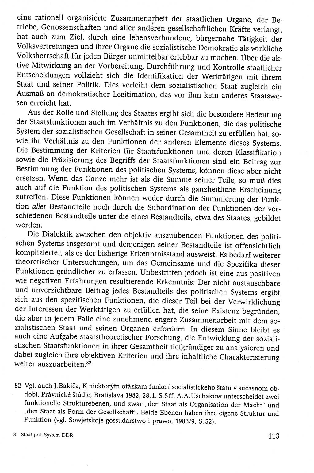Der Staat im politischen System der DDR (Deutsche Demokratische Republik) 1986, Seite 113 (St. pol. Sys. DDR 1986, S. 113)