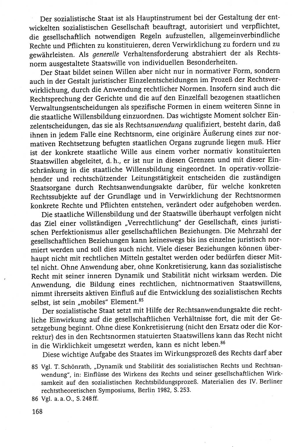 Der Staat im politischen System der DDR (Deutsche Demokratische Republik) 1986, Seite 168 (St. pol. Sys. DDR 1986, S. 168)