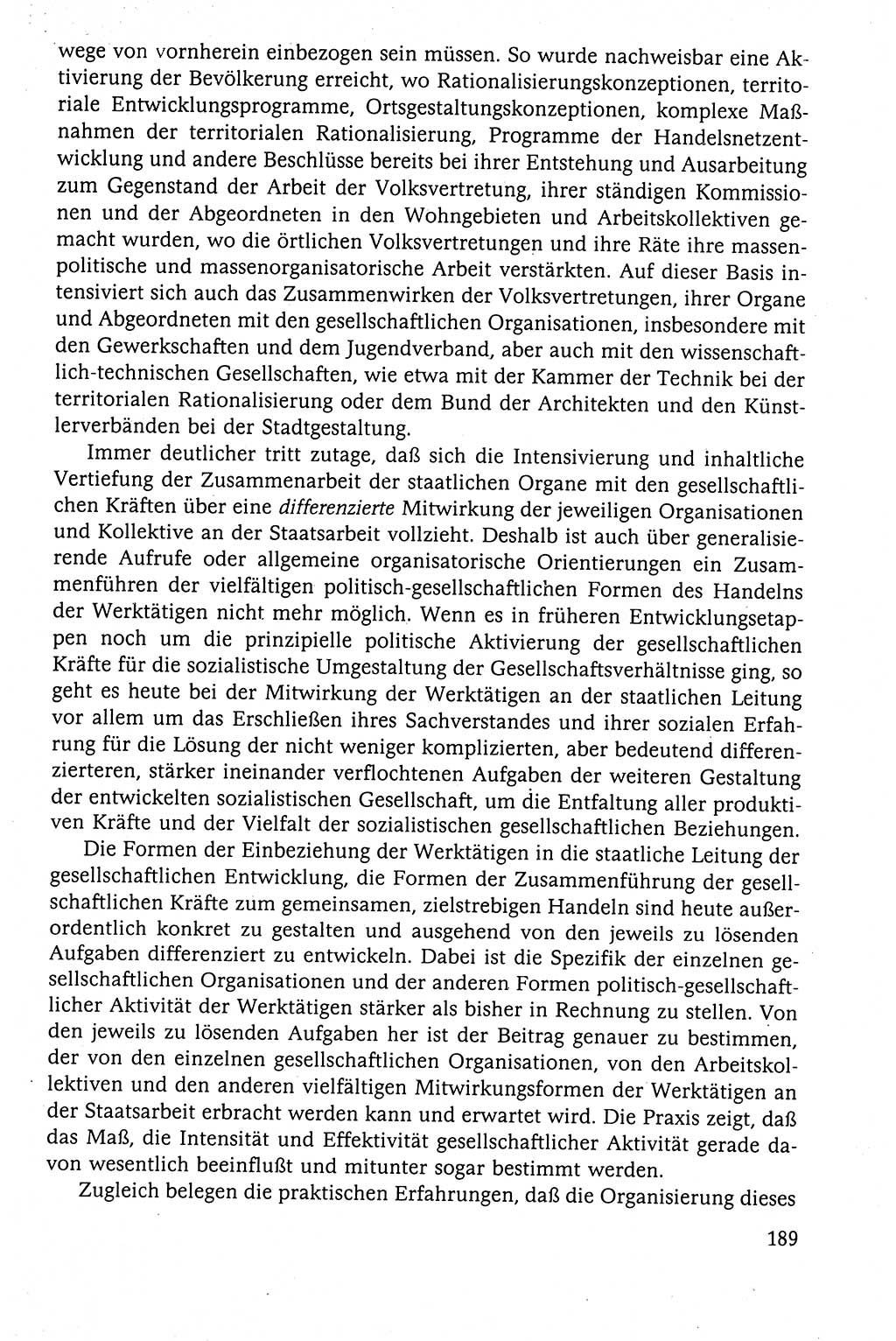 Der Staat im politischen System der DDR (Deutsche Demokratische Republik) 1986, Seite 189 (St. pol. Sys. DDR 1986, S. 189)