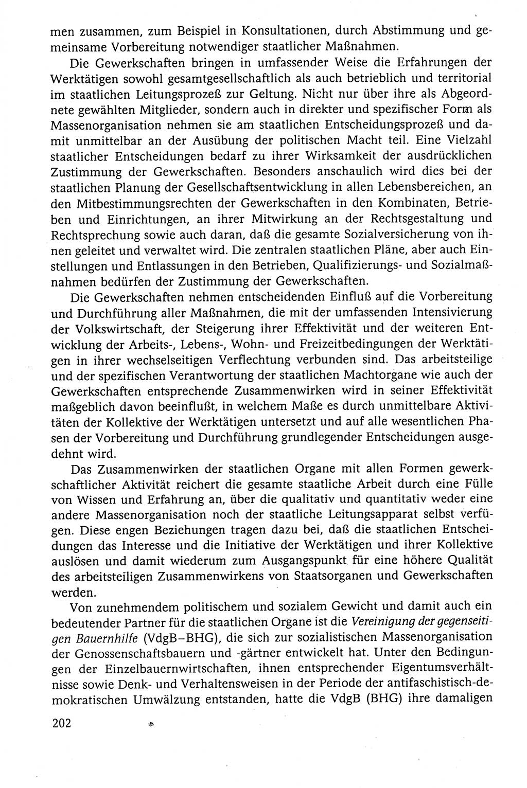 Der Staat im politischen System der DDR (Deutsche Demokratische Republik) 1986, Seite 202 (St. pol. Sys. DDR 1986, S. 202)