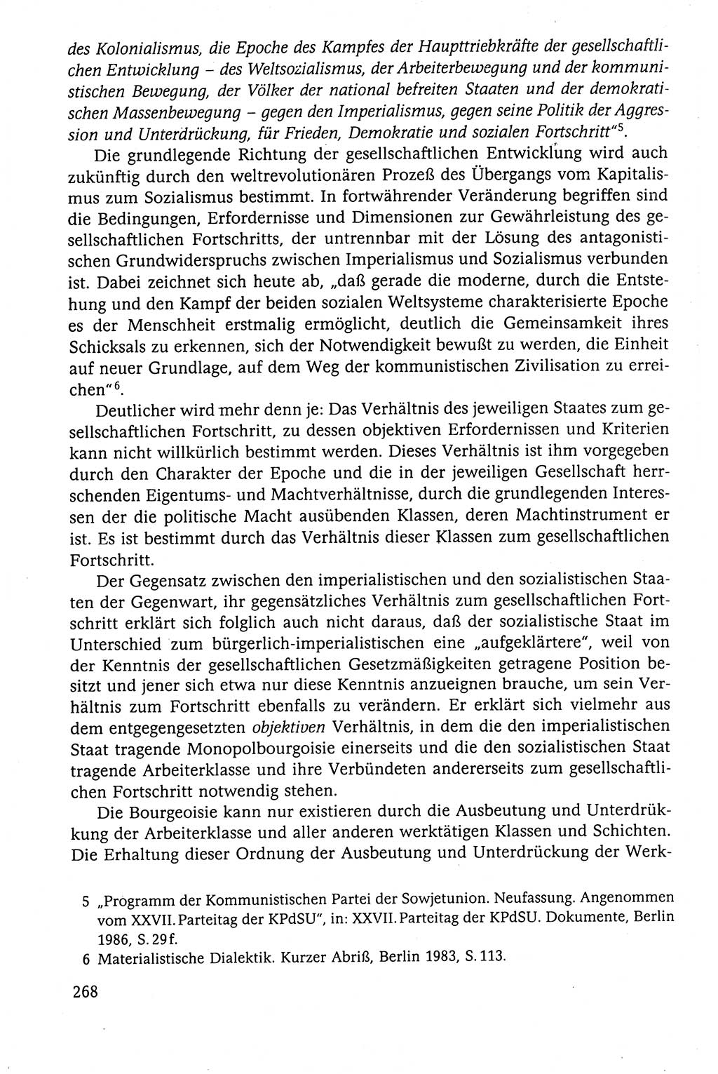 Der Staat im politischen System der DDR (Deutsche Demokratische Republik) 1986, Seite 268 (St. pol. Sys. DDR 1986, S. 268)