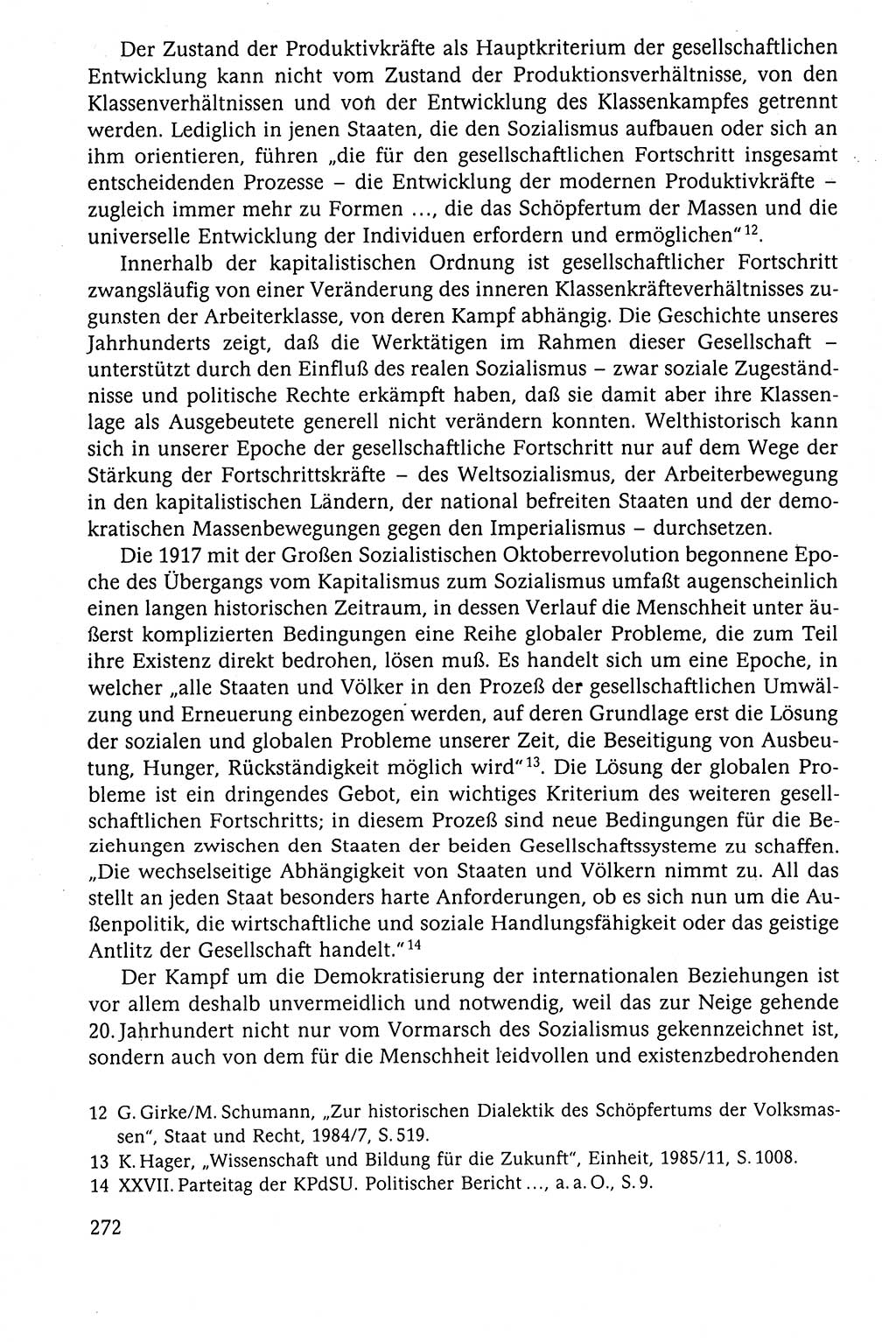 Der Staat im politischen System der DDR (Deutsche Demokratische Republik) 1986, Seite 272 (St. pol. Sys. DDR 1986, S. 272)