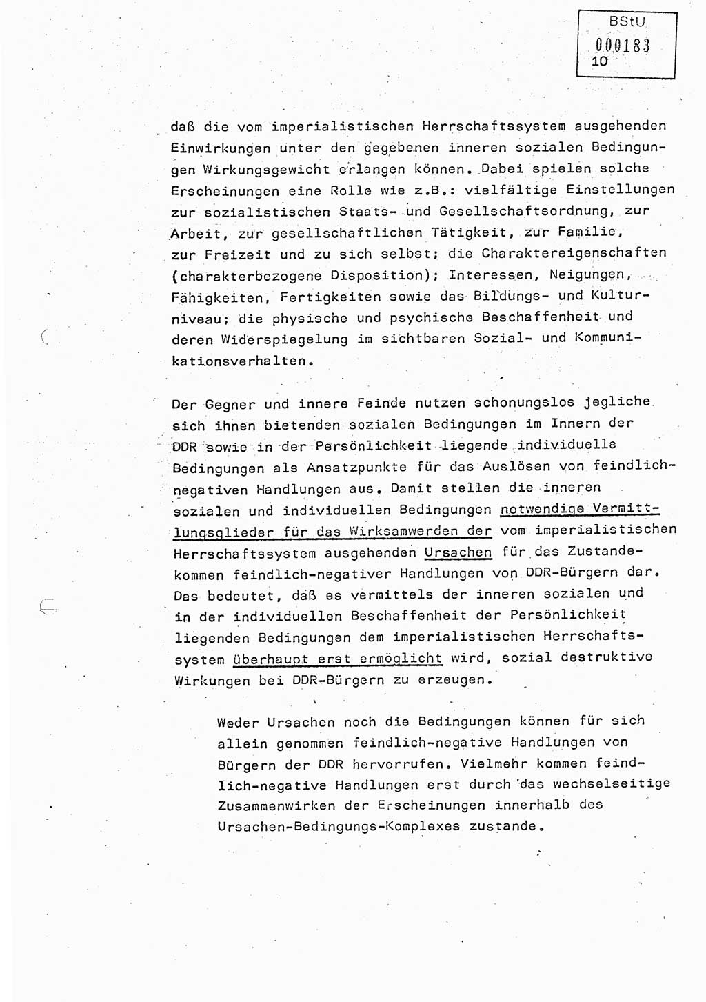 Studienmaterial Ministerium für Staatssicherheit (MfS) [Deutsche Demokratische Republik (DDR)], Hauptabteilung (HA) Ⅸ/ Auswertungs- und Kontrollgruppe (AKG), Berlin ca. 1986, Seite 10 (Stud.-Mat. MfS DDR HA Ⅸ/AKG 1986, S. 10)