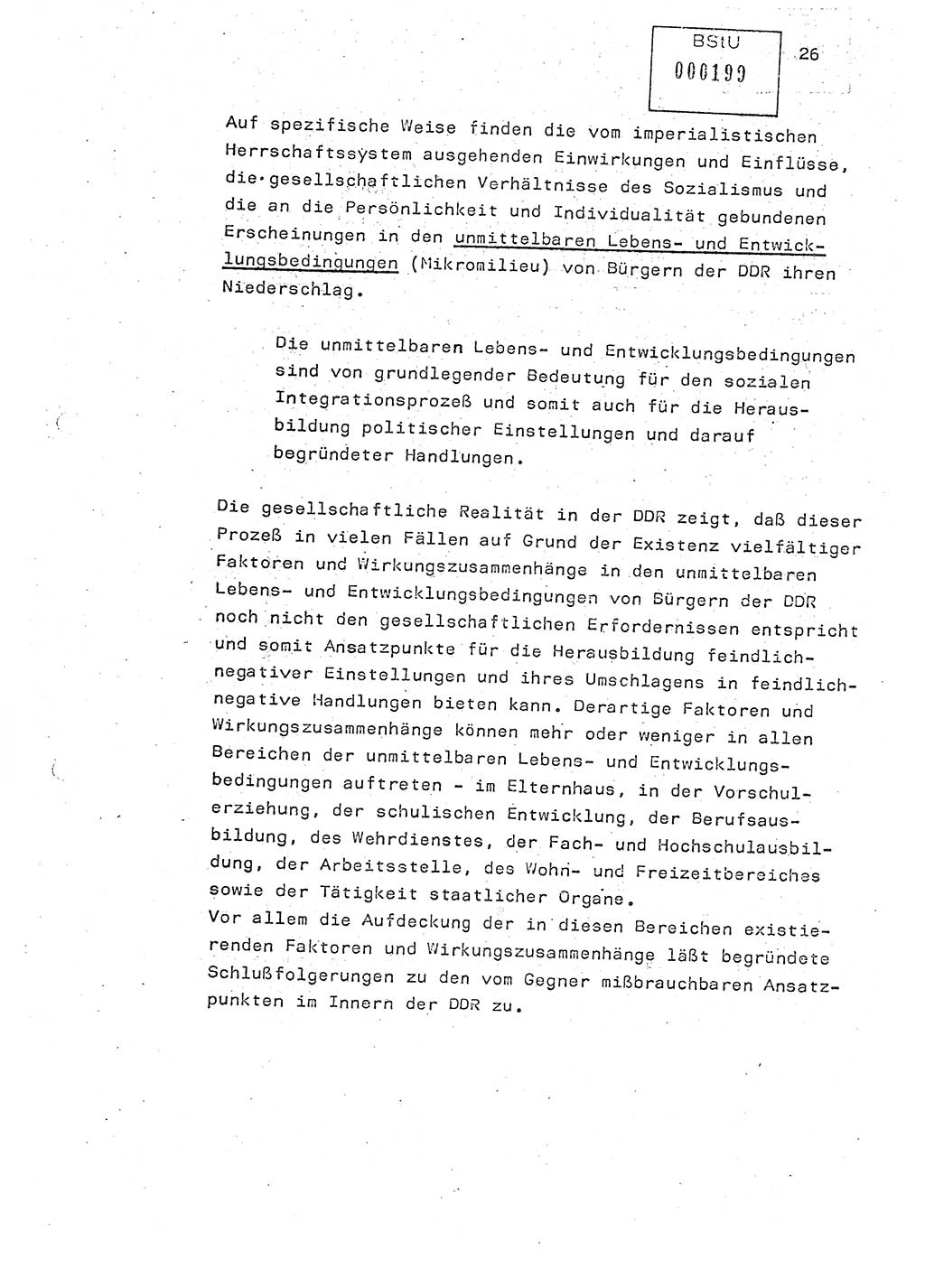 Studienmaterial Ministerium für Staatssicherheit (MfS) [Deutsche Demokratische Republik (DDR)], Hauptabteilung (HA) Ⅸ/ Auswertungs- und Kontrollgruppe (AKG), Berlin ca. 1986, Seite 26 (Stud.-Mat. MfS DDR HA Ⅸ/AKG 1986, S. 26)