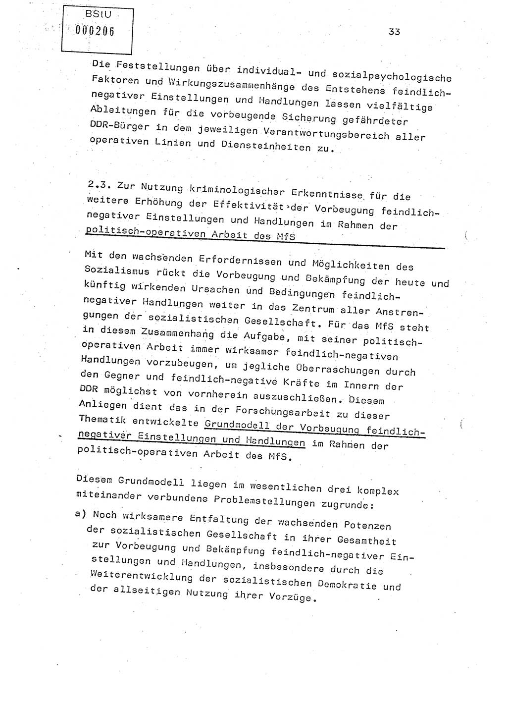 Studienmaterial Ministerium für Staatssicherheit (MfS) [Deutsche Demokratische Republik (DDR)], Hauptabteilung (HA) Ⅸ/ Auswertungs- und Kontrollgruppe (AKG), Berlin ca. 1986, Seite 33 (Stud.-Mat. MfS DDR HA Ⅸ/AKG 1986, S. 33)