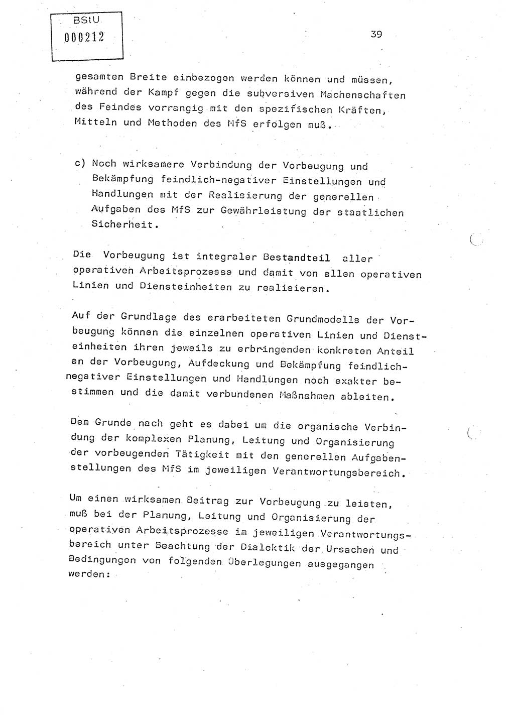 Studienmaterial Ministerium für Staatssicherheit (MfS) [Deutsche Demokratische Republik (DDR)], Hauptabteilung (HA) Ⅸ/ Auswertungs- und Kontrollgruppe (AKG), Berlin ca. 1986, Seite 39 (Stud.-Mat. MfS DDR HA Ⅸ/AKG 1986, S. 39)