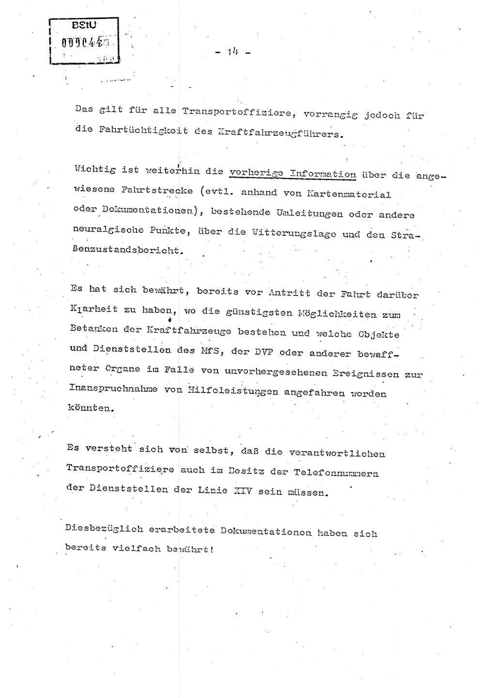 Schulungsmaterial Exemplar-Nr.: 7, Ministerium für Staatssicherheit [Deutsche Demokratische Republik (DDR)], Abteilung (Abt.) ⅩⅣ, Berlin 1986, Seite 14 (Sch.-Mat. Expl. 7 MfS DDR Abt. ⅩⅣ /86 1986, S. 14)
