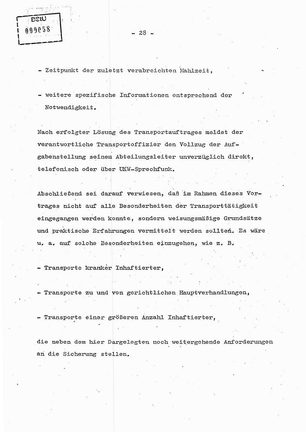 Schulungsmaterial Exemplar-Nr.: 7, Ministerium für Staatssicherheit [Deutsche Demokratische Republik (DDR)], Abteilung (Abt.) ⅩⅣ, Berlin 1986, Seite 28 (Sch.-Mat. Expl. 7 MfS DDR Abt. ⅩⅣ /86 1986, S. 28)