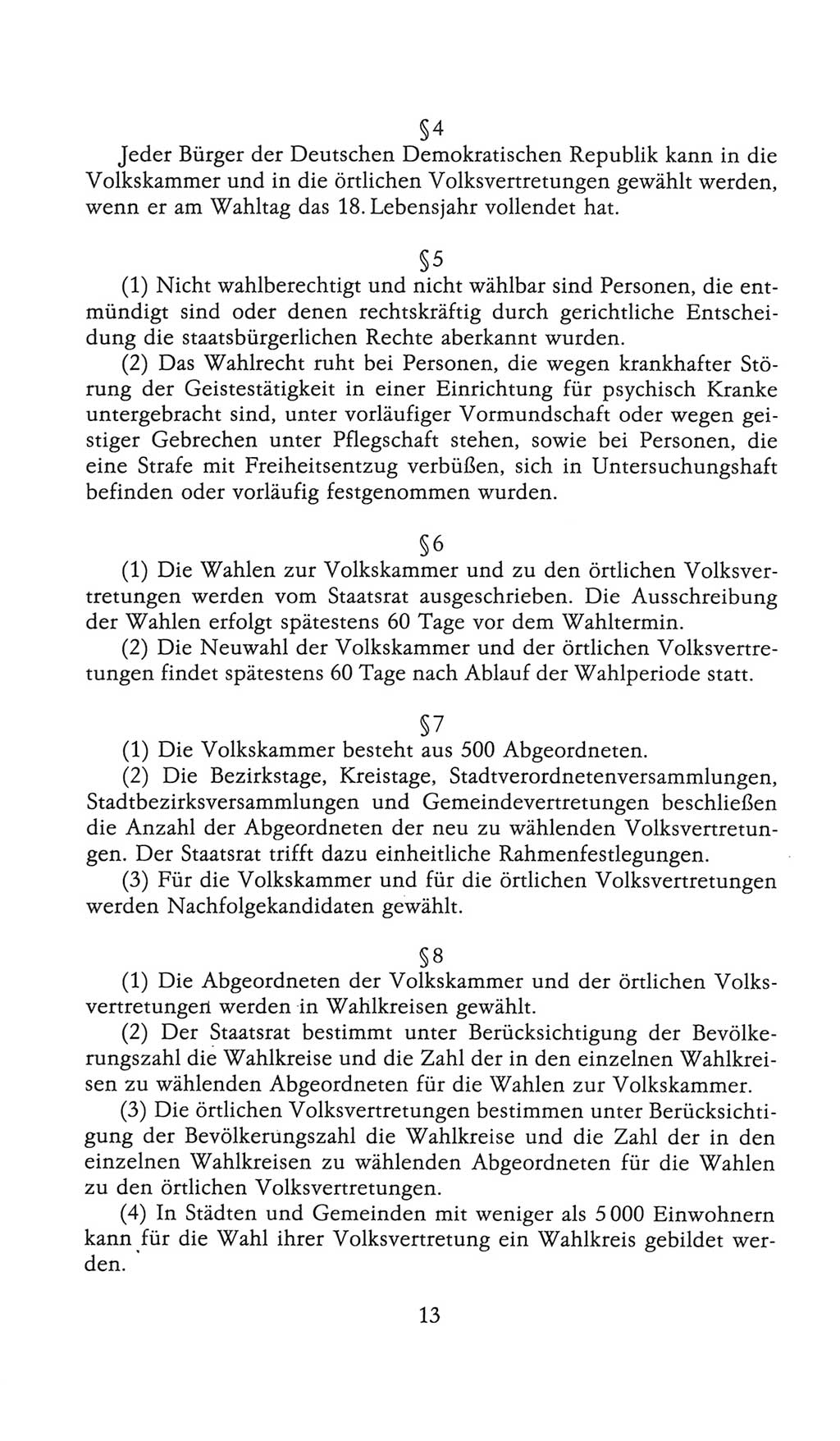 Volkskammer (VK) der Deutschen Demokratischen Republik (DDR), 9. Wahlperiode 1986-1990, Seite 13 (VK. DDR 9. WP. 1986-1990, S. 13)