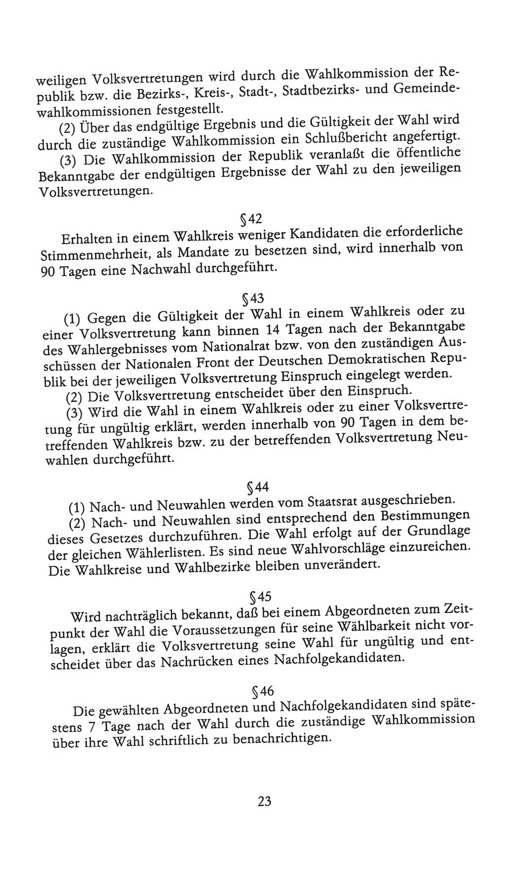 Volkskammer (VK) der Deutschen Demokratischen Republik (DDR), 9. Wahlperiode 1986-1990, Seite 23 (VK. DDR 9. WP. 1986-1990, S. 23)