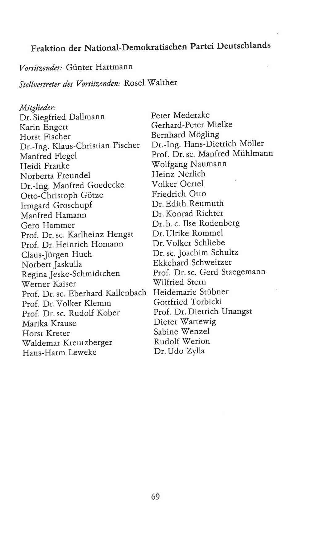 Volkskammer (VK) der Deutschen Demokratischen Republik (DDR), 9. Wahlperiode 1986-1990, Seite 69 (VK. DDR 9. WP. 1986-1990, S. 69)