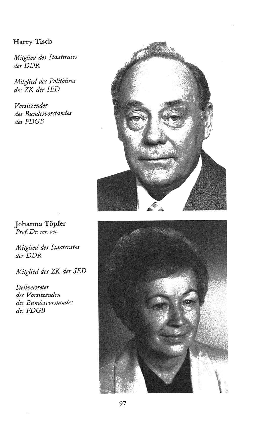 Volkskammer (VK) der Deutschen Demokratischen Republik (DDR), 9. Wahlperiode 1986-1990, Seite 97 (VK. DDR 9. WP. 1986-1990, S. 97)