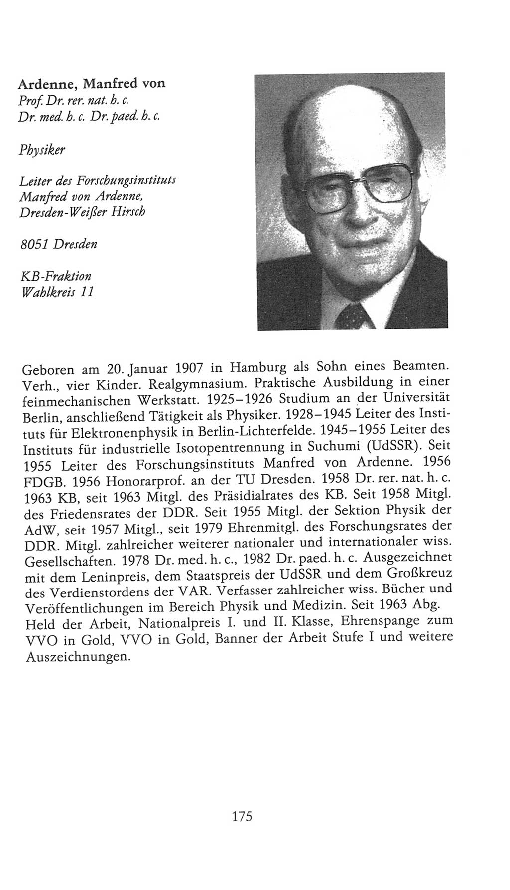 Volkskammer (VK) der Deutschen Demokratischen Republik (DDR), 9. Wahlperiode 1986-1990, Seite 175 (VK. DDR 9. WP. 1986-1990, S. 175)