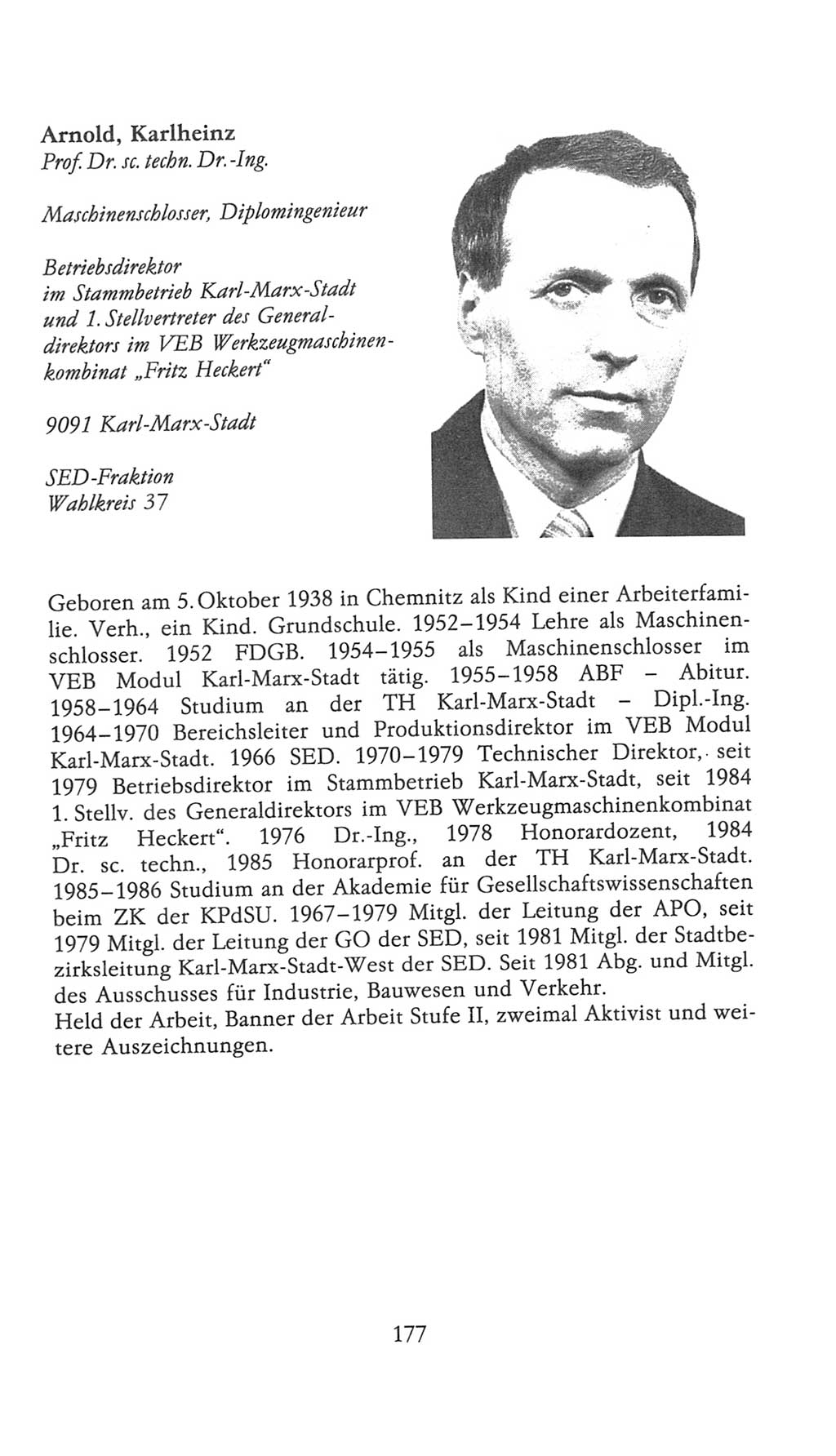 Volkskammer (VK) der Deutschen Demokratischen Republik (DDR), 9. Wahlperiode 1986-1990, Seite 177 (VK. DDR 9. WP. 1986-1990, S. 177)