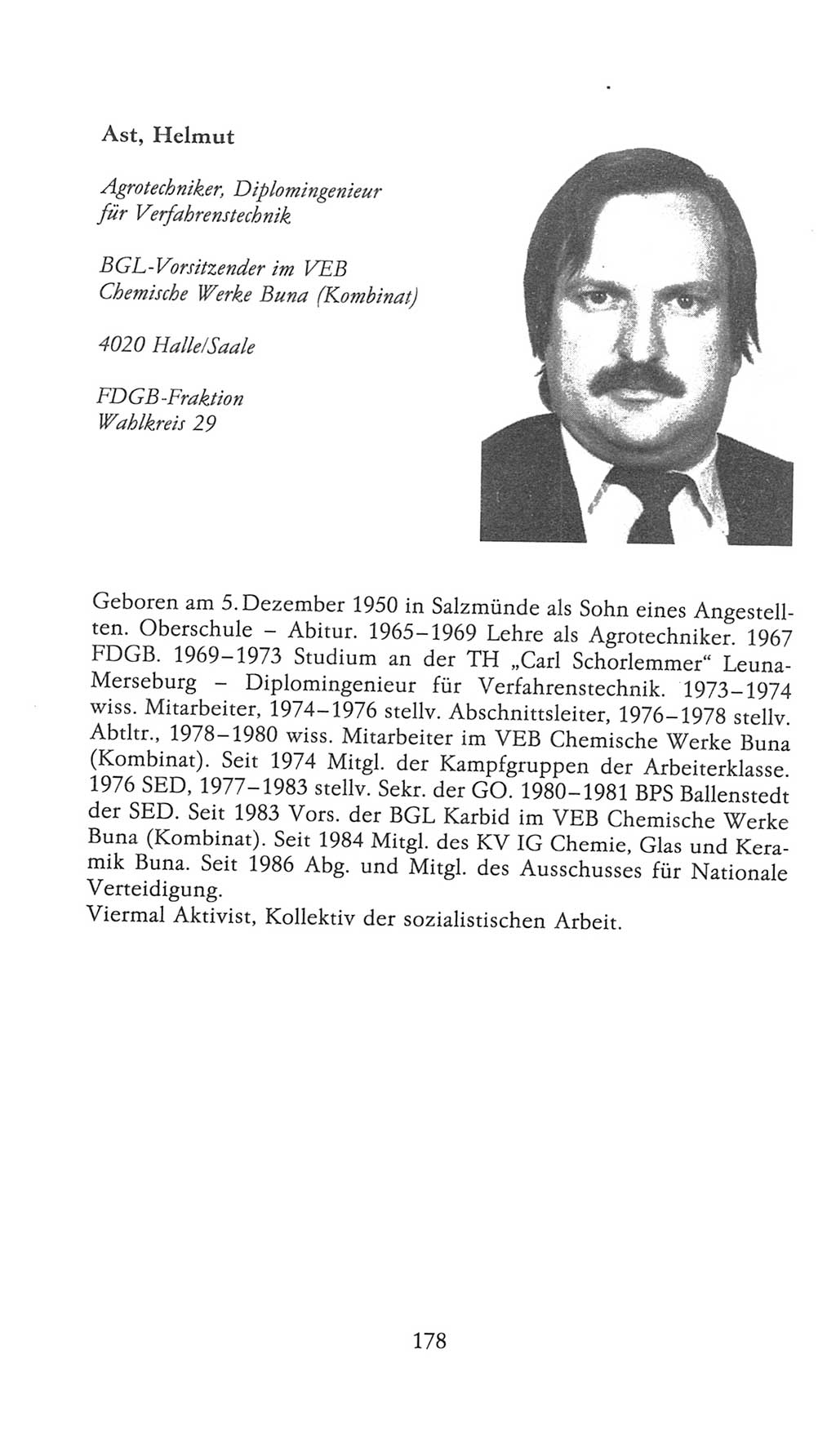 Volkskammer (VK) der Deutschen Demokratischen Republik (DDR), 9. Wahlperiode 1986-1990, Seite 178 (VK. DDR 9. WP. 1986-1990, S. 178)