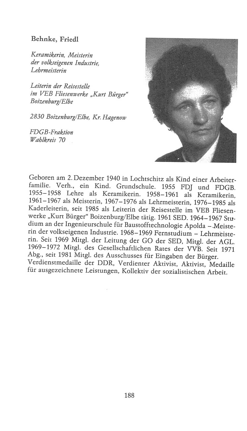 Volkskammer (VK) der Deutschen Demokratischen Republik (DDR), 9. Wahlperiode 1986-1990, Seite 188 (VK. DDR 9. WP. 1986-1990, S. 188)