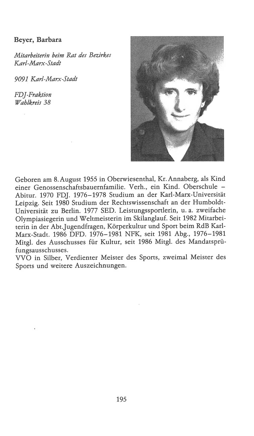 Volkskammer (VK) der Deutschen Demokratischen Republik (DDR), 9. Wahlperiode 1986-1990, Seite 195 (VK. DDR 9. WP. 1986-1990, S. 195)