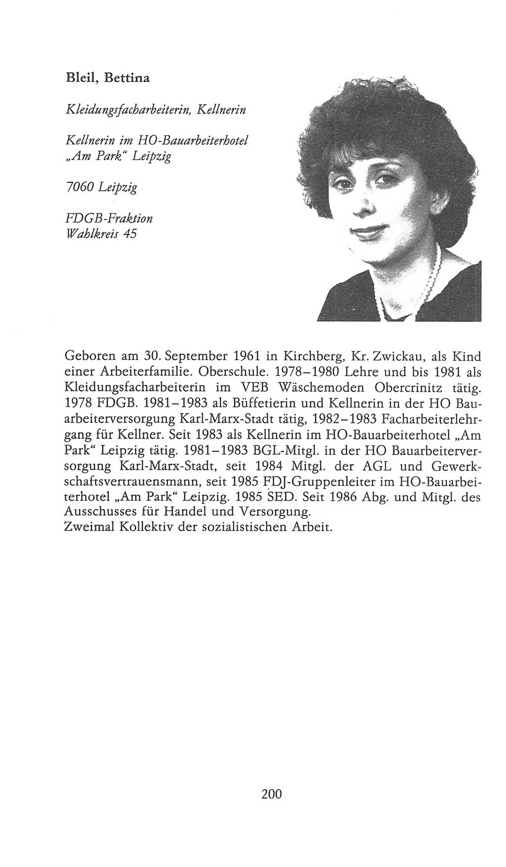 Volkskammer (VK) der Deutschen Demokratischen Republik (DDR), 9. Wahlperiode 1986-1990, Seite 200 (VK. DDR 9. WP. 1986-1990, S. 200)