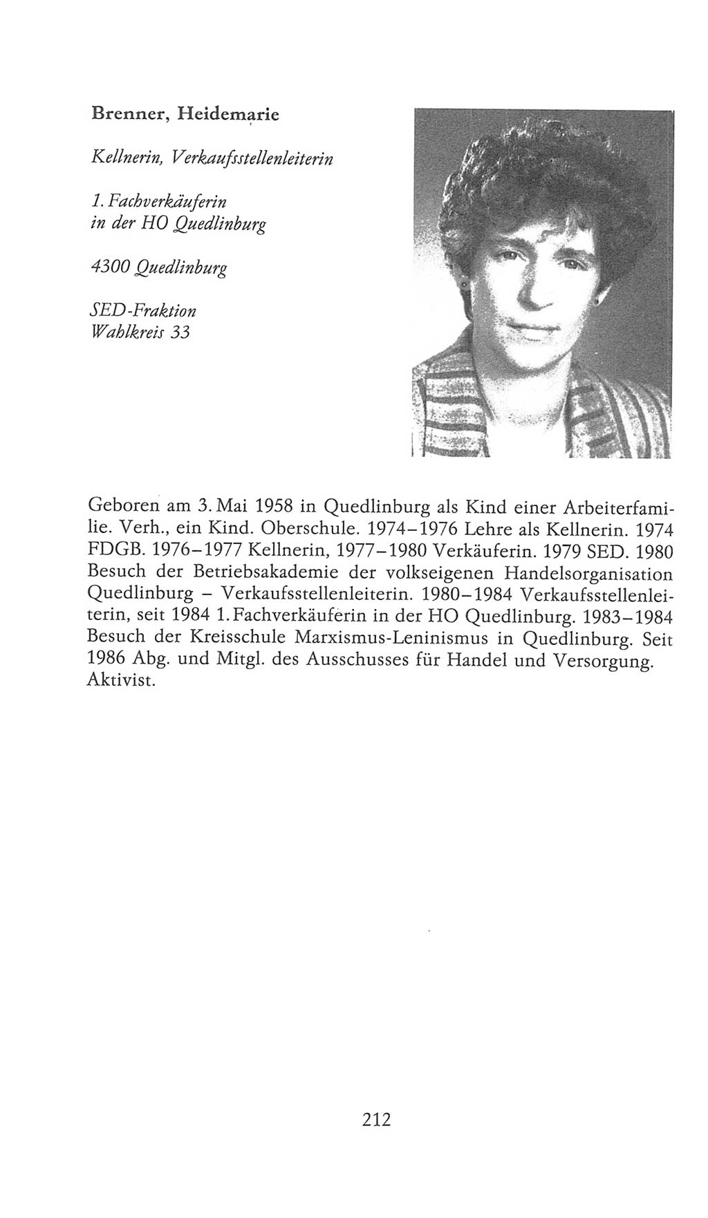 Volkskammer (VK) der Deutschen Demokratischen Republik (DDR), 9. Wahlperiode 1986-1990, Seite 212 (VK. DDR 9. WP. 1986-1990, S. 212)