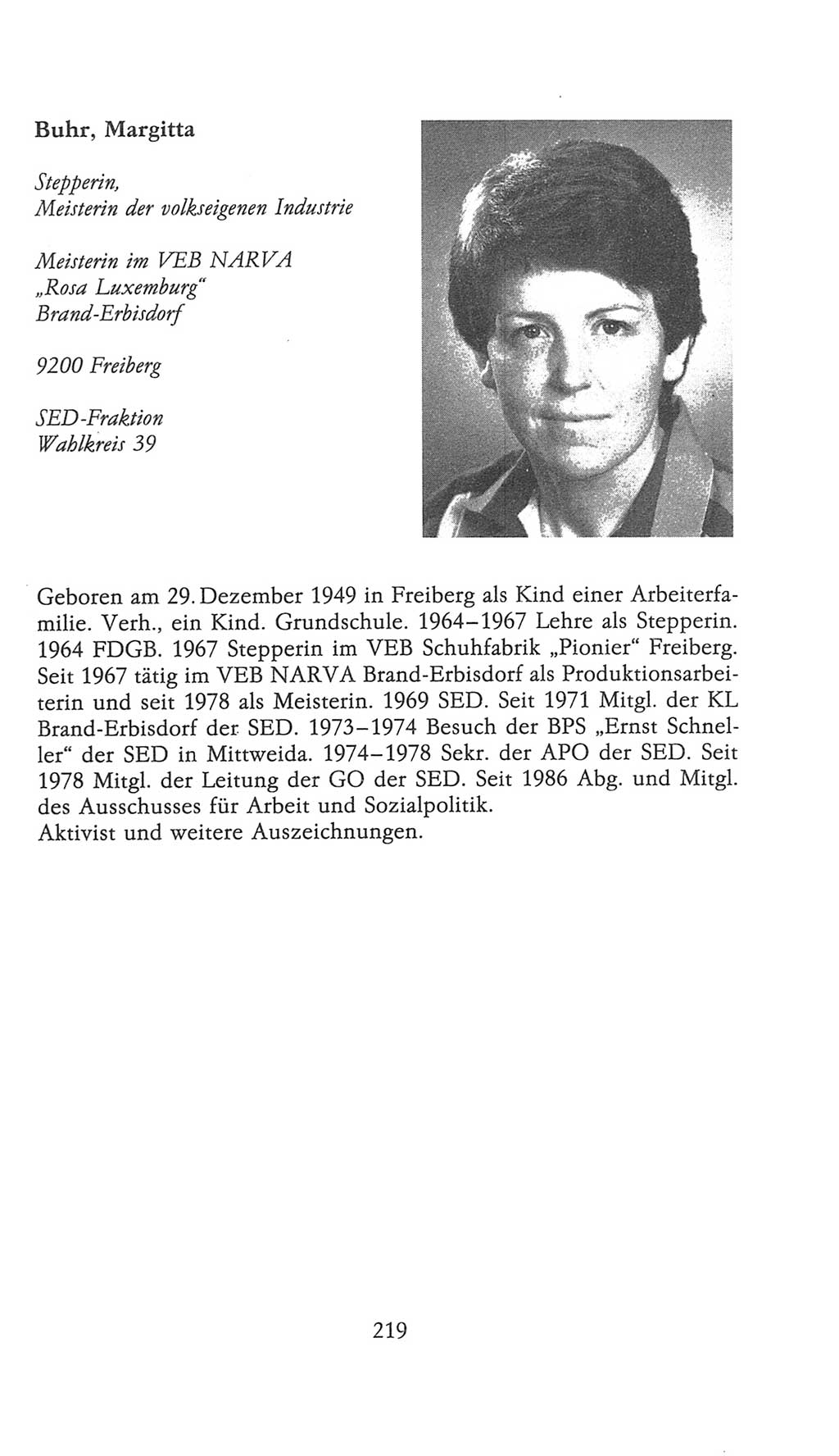 Volkskammer (VK) der Deutschen Demokratischen Republik (DDR), 9. Wahlperiode 1986-1990, Seite 219 (VK. DDR 9. WP. 1986-1990, S. 219)