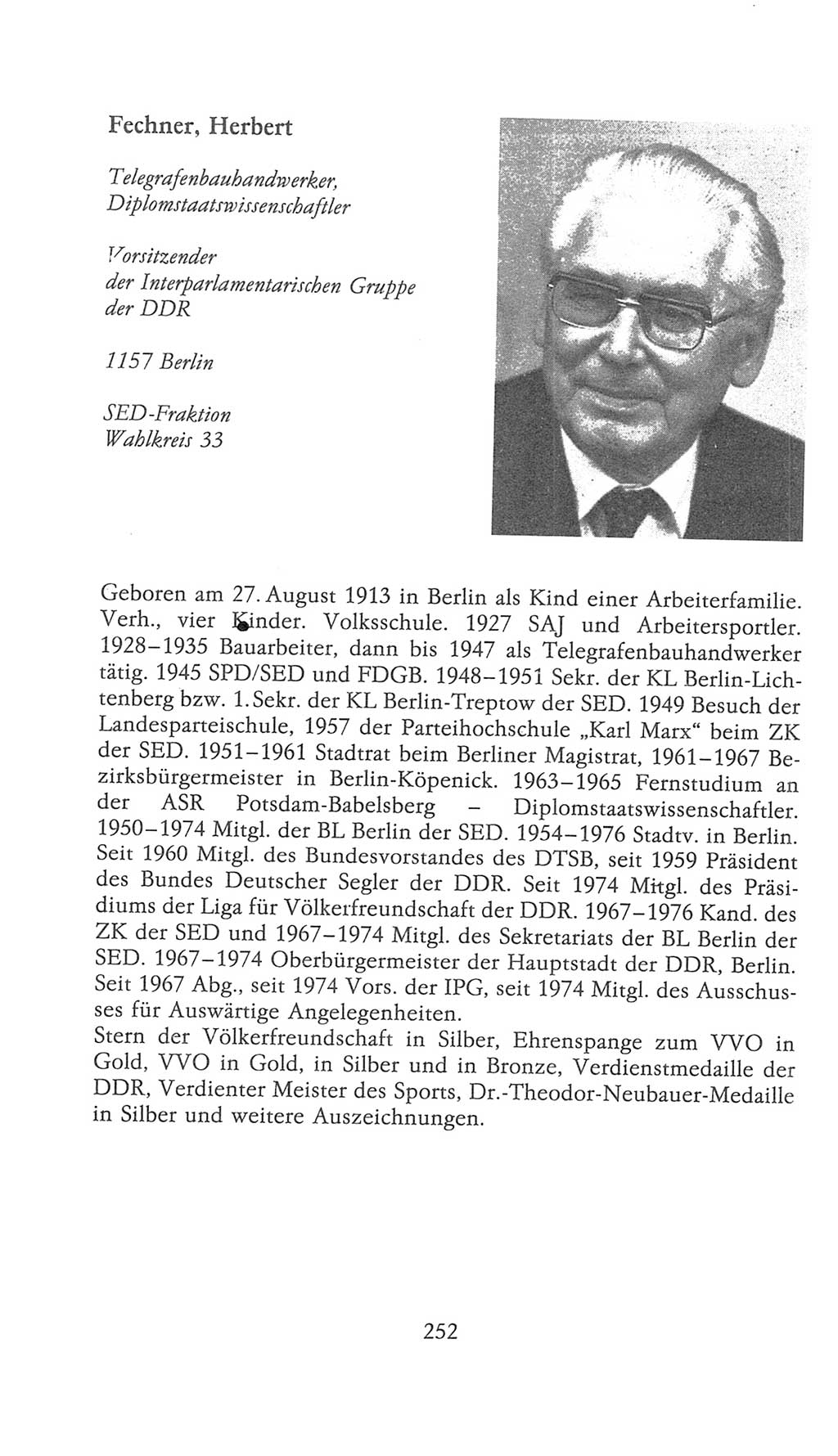 Volkskammer (VK) der Deutschen Demokratischen Republik (DDR), 9. Wahlperiode 1986-1990, Seite 252 (VK. DDR 9. WP. 1986-1990, S. 252)