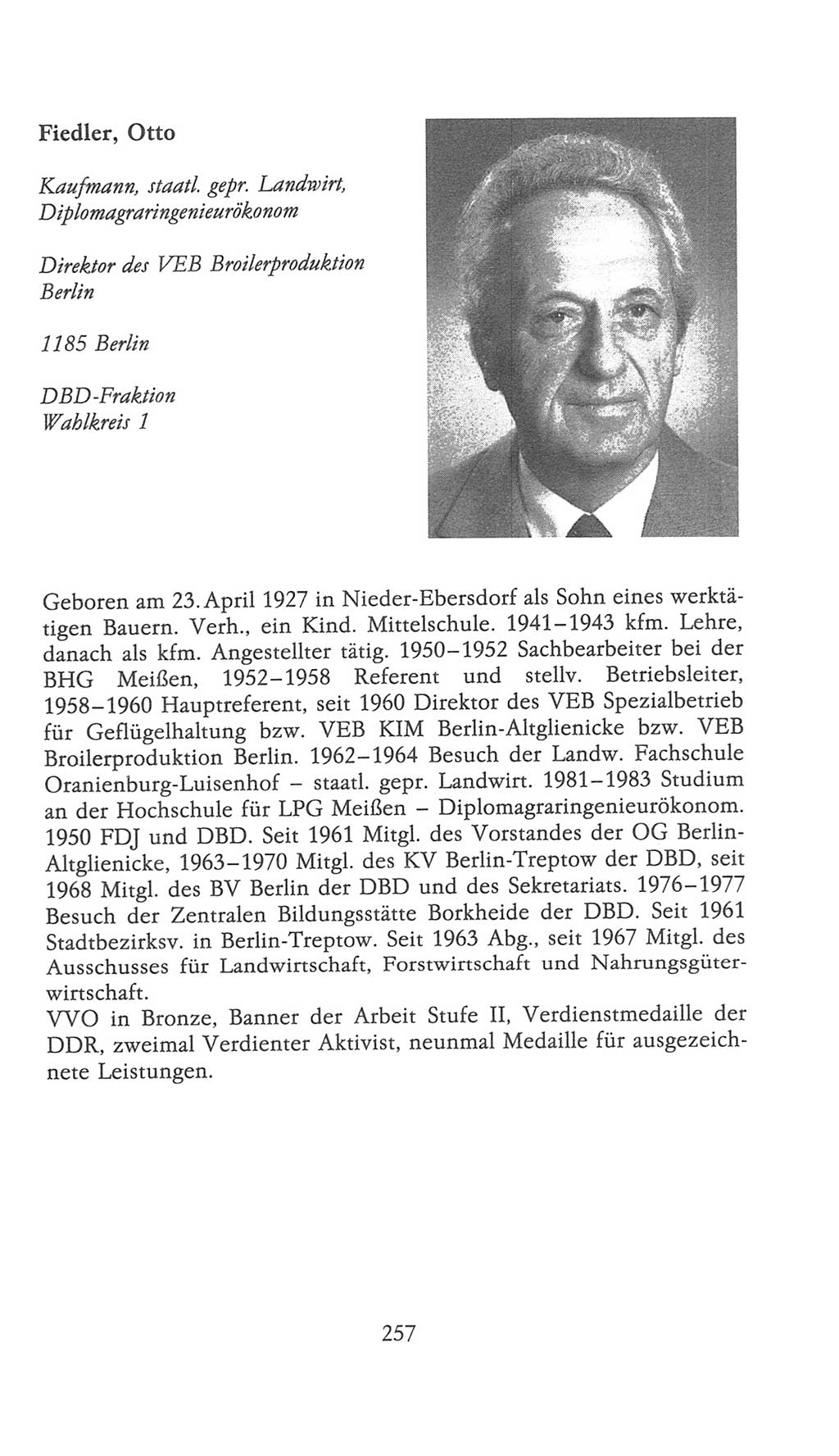 Volkskammer (VK) der Deutschen Demokratischen Republik (DDR), 9. Wahlperiode 1986-1990, Seite 257 (VK. DDR 9. WP. 1986-1990, S. 257)