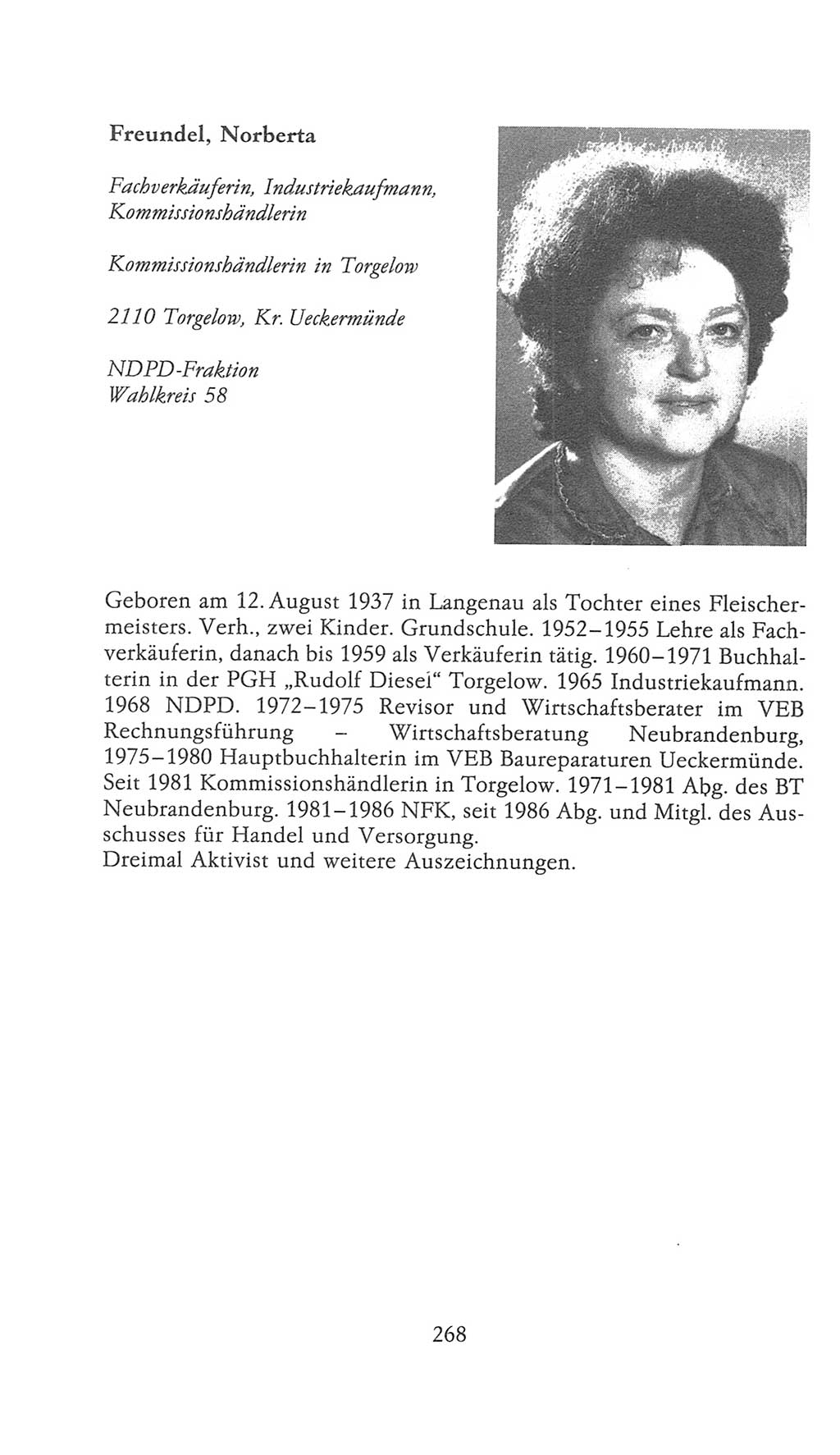 Volkskammer (VK) der Deutschen Demokratischen Republik (DDR), 9. Wahlperiode 1986-1990, Seite 268 (VK. DDR 9. WP. 1986-1990, S. 268)