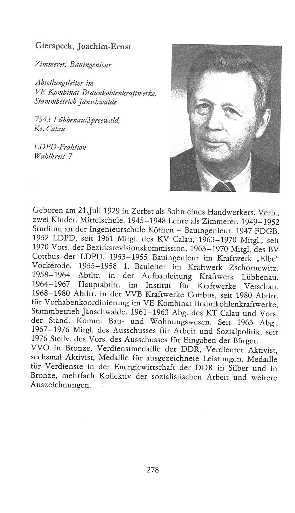 Volkskammer (VK) der Deutschen Demokratischen Republik (DDR), 9. Wahlperiode 1986-1990, Seite 278 (VK. DDR 9. WP. 1986-1990, S. 278)