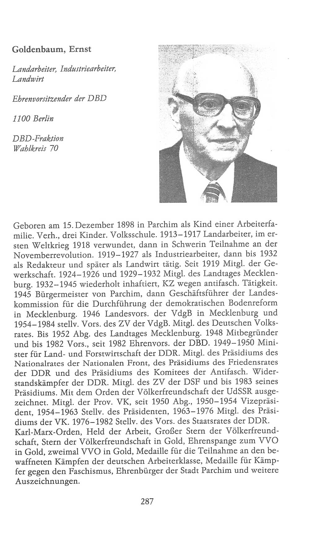 Volkskammer (VK) der Deutschen Demokratischen Republik (DDR), 9. Wahlperiode 1986-1990, Seite 287 (VK. DDR 9. WP. 1986-1990, S. 287)