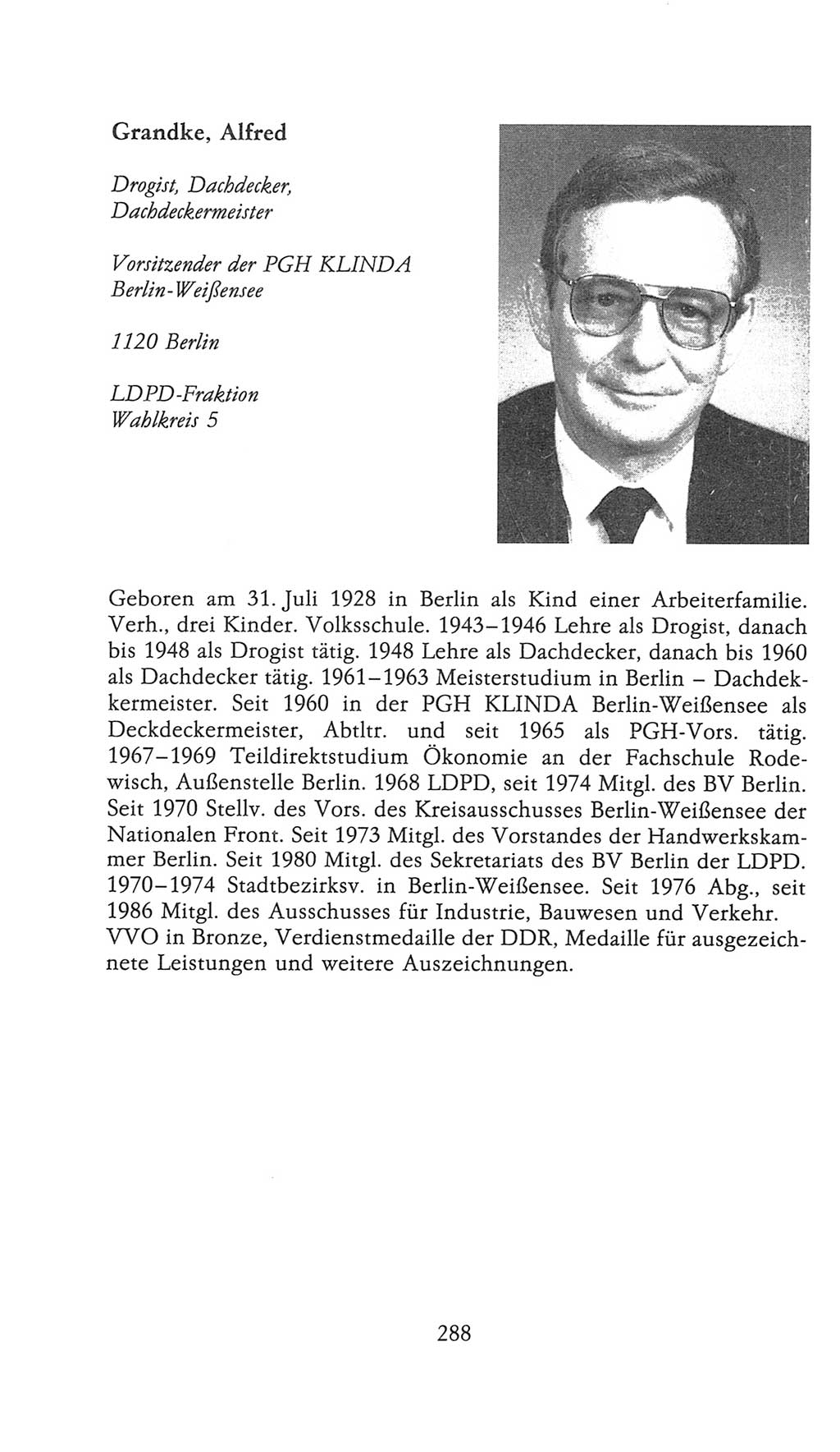 Volkskammer (VK) der Deutschen Demokratischen Republik (DDR), 9. Wahlperiode 1986-1990, Seite 288 (VK. DDR 9. WP. 1986-1990, S. 288)