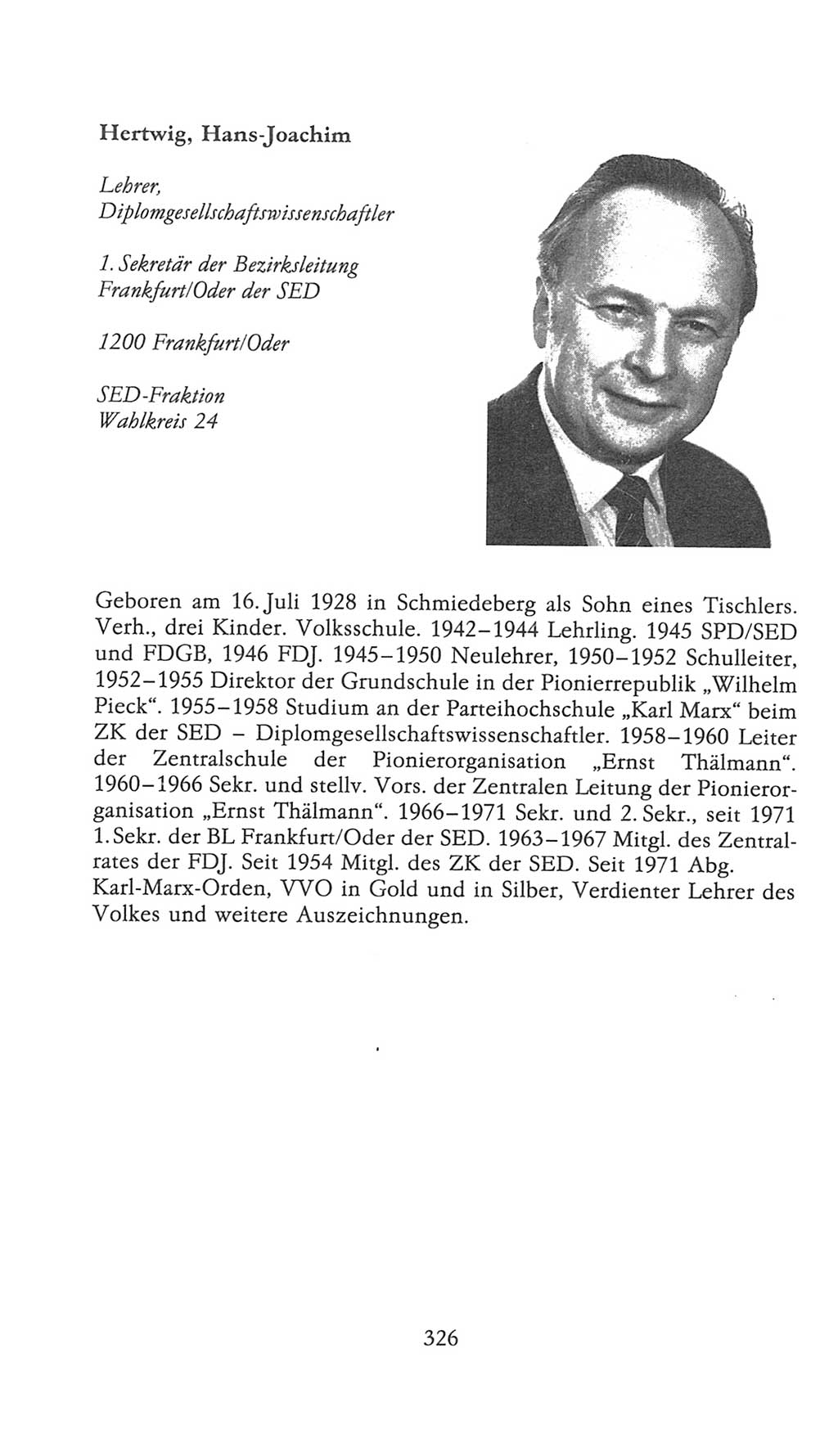 Volkskammer (VK) der Deutschen Demokratischen Republik (DDR), 9. Wahlperiode 1986-1990, Seite 326 (VK. DDR 9. WP. 1986-1990, S. 326)
