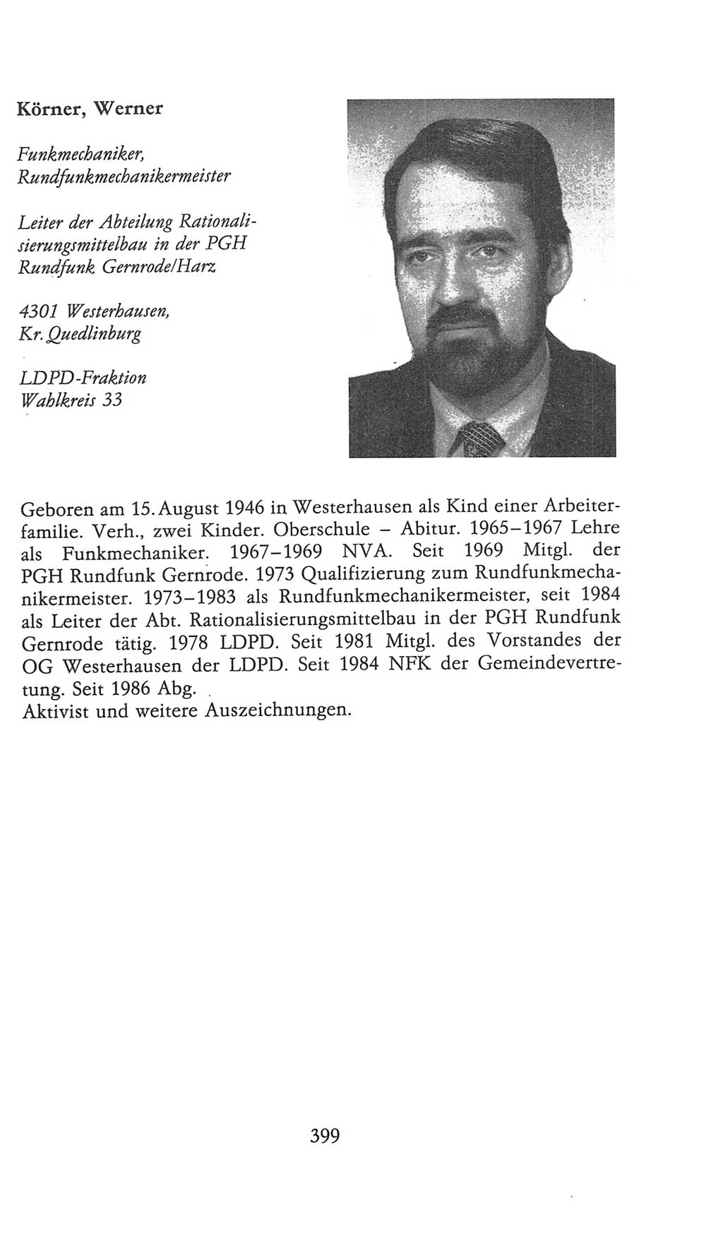 Volkskammer (VK) der Deutschen Demokratischen Republik (DDR), 9. Wahlperiode 1986-1990, Seite 399 (VK. DDR 9. WP. 1986-1990, S. 399)