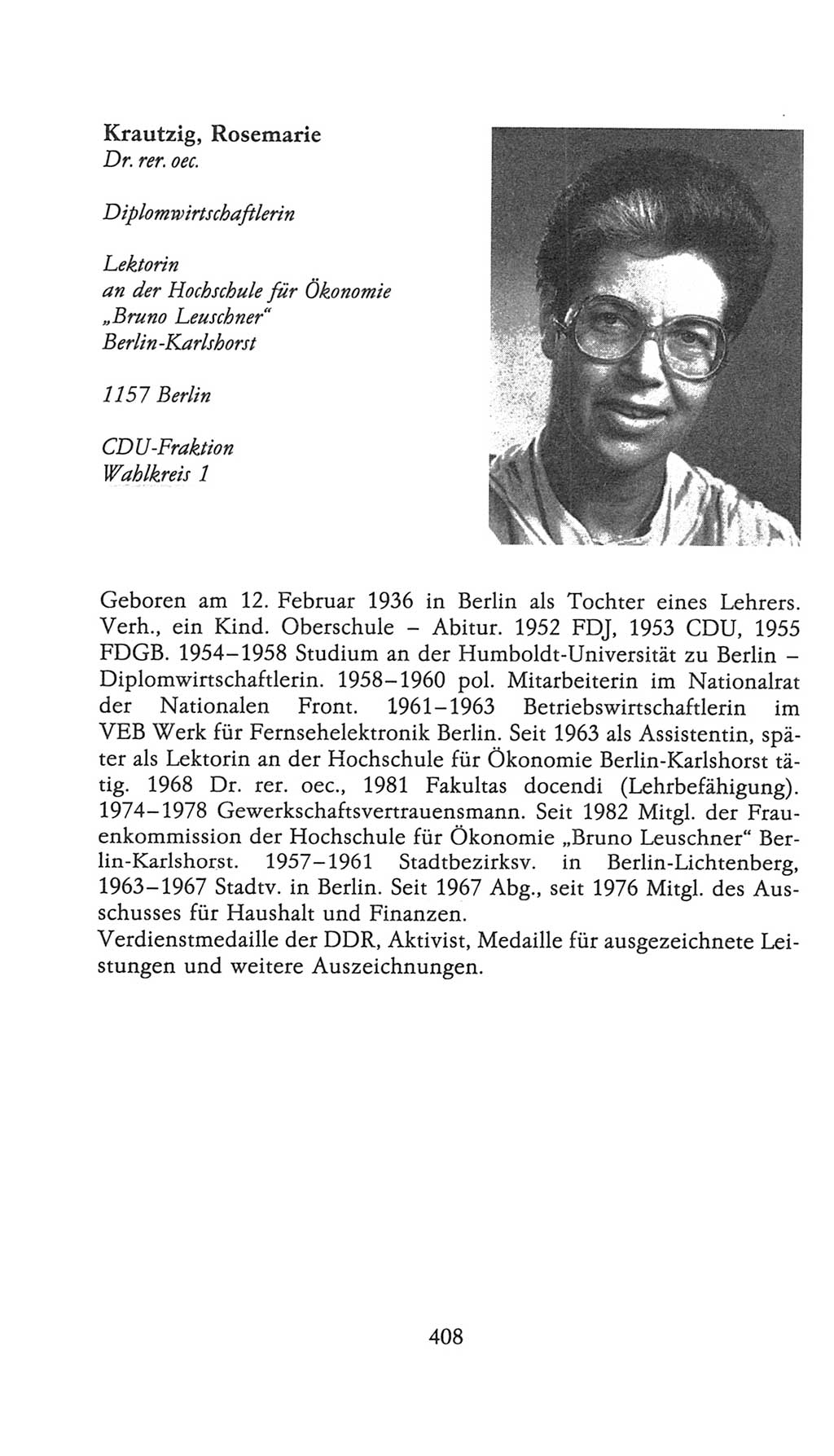 Volkskammer (VK) der Deutschen Demokratischen Republik (DDR), 9. Wahlperiode 1986-1990, Seite 408 (VK. DDR 9. WP. 1986-1990, S. 408)