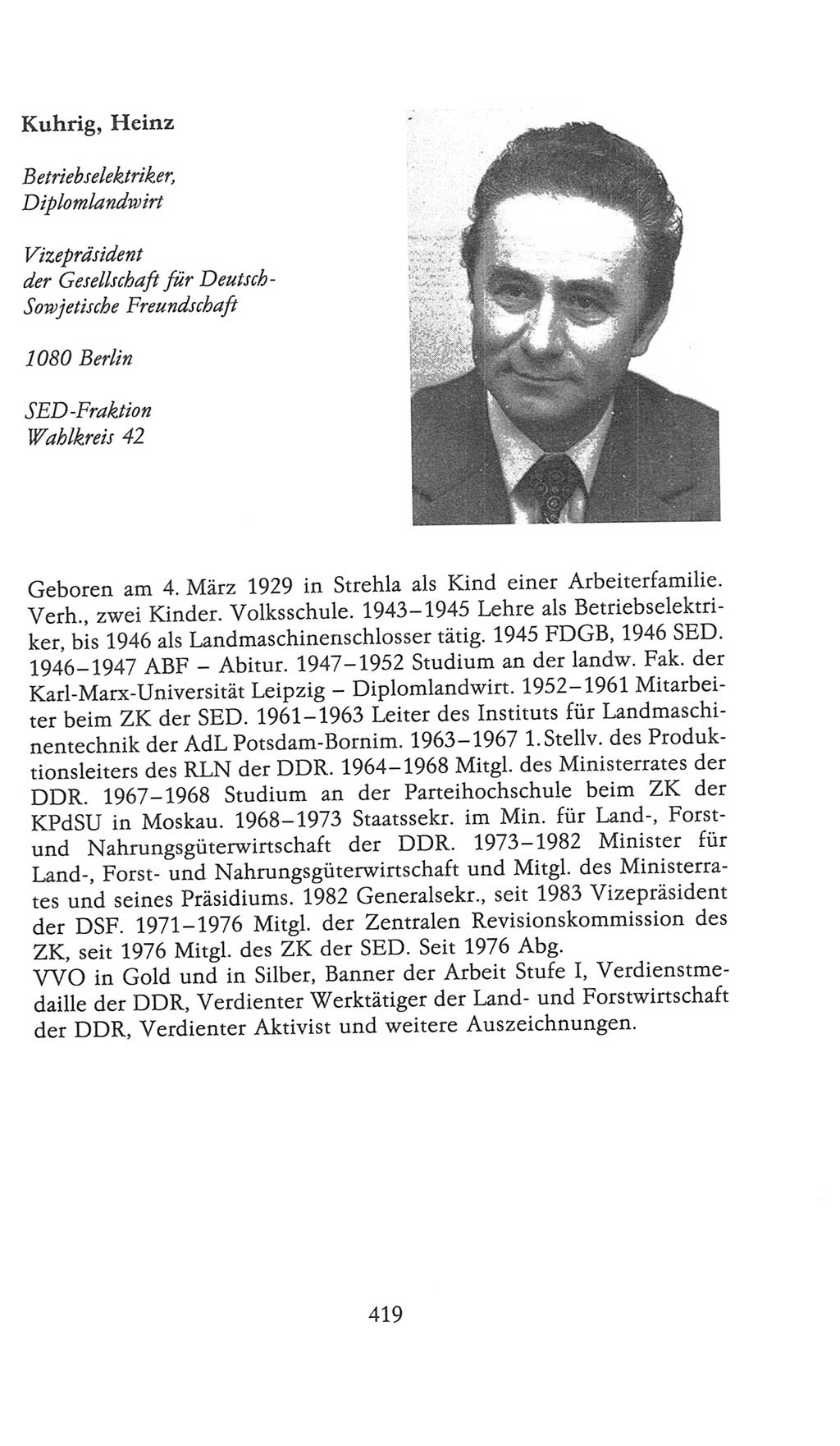 Volkskammer (VK) der Deutschen Demokratischen Republik (DDR), 9. Wahlperiode 1986-1990, Seite 419 (VK. DDR 9. WP. 1986-1990, S. 419)