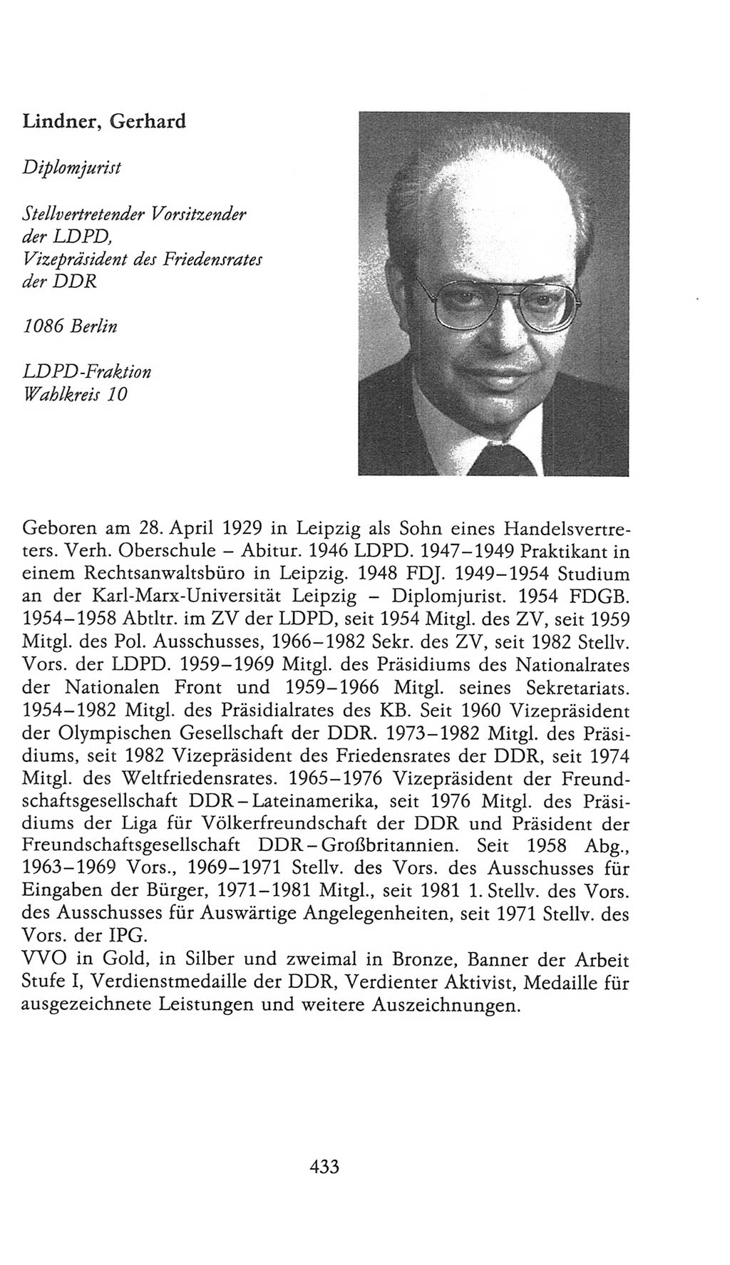 Volkskammer (VK) der Deutschen Demokratischen Republik (DDR), 9. Wahlperiode 1986-1990, Seite 433 (VK. DDR 9. WP. 1986-1990, S. 433)