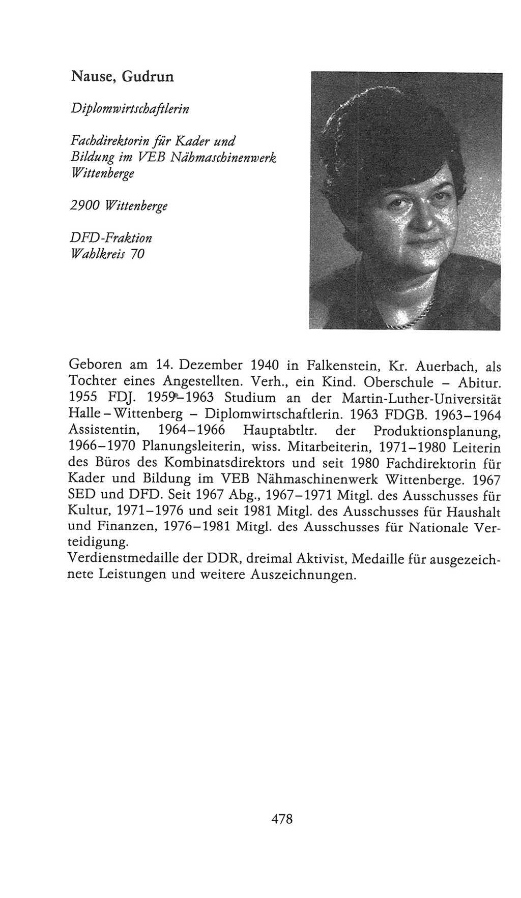 Volkskammer (VK) der Deutschen Demokratischen Republik (DDR), 9. Wahlperiode 1986-1990, Seite 478 (VK. DDR 9. WP. 1986-1990, S. 478)