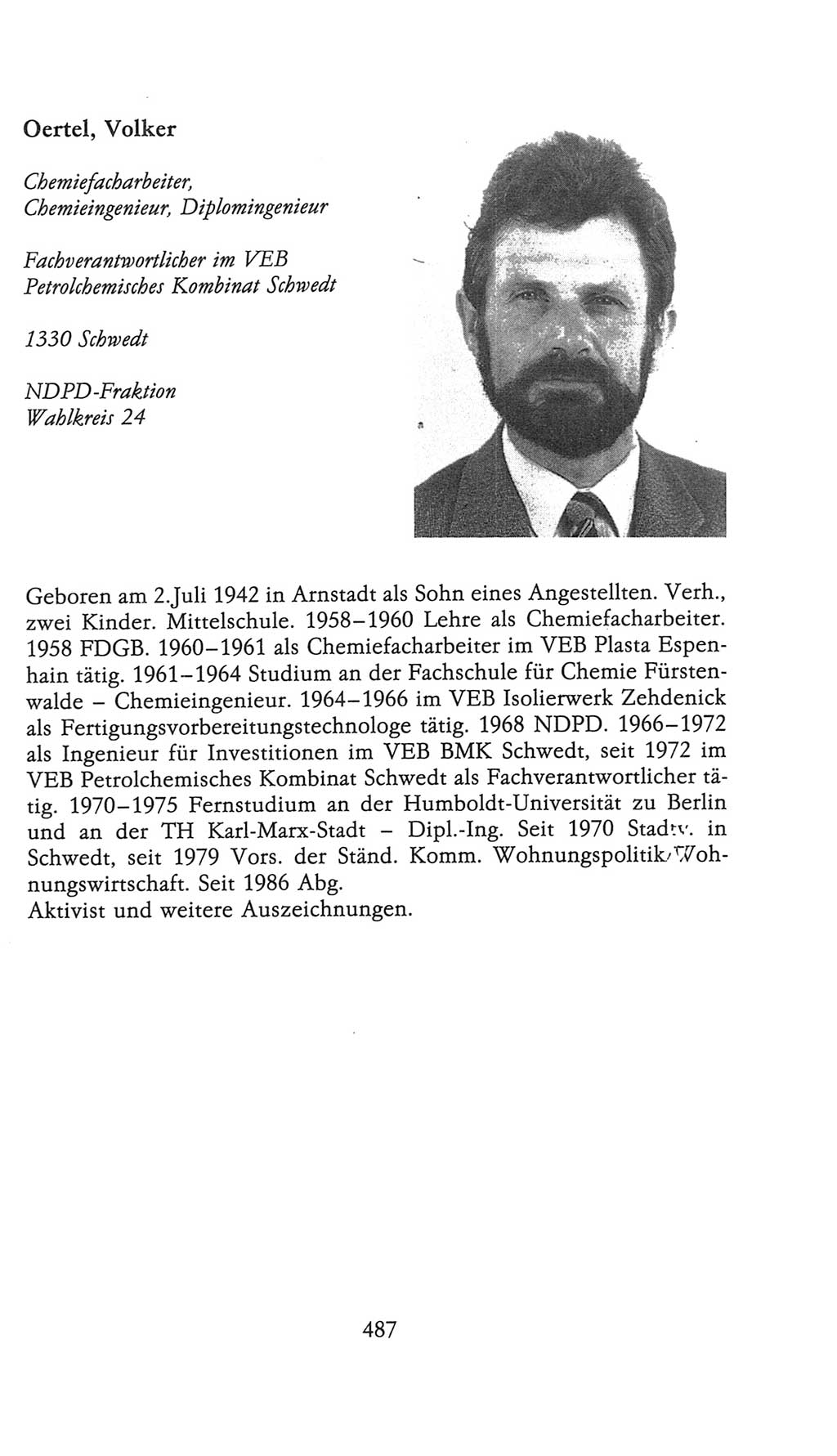 Volkskammer (VK) der Deutschen Demokratischen Republik (DDR), 9. Wahlperiode 1986-1990, Seite 487 (VK. DDR 9. WP. 1986-1990, S. 487)