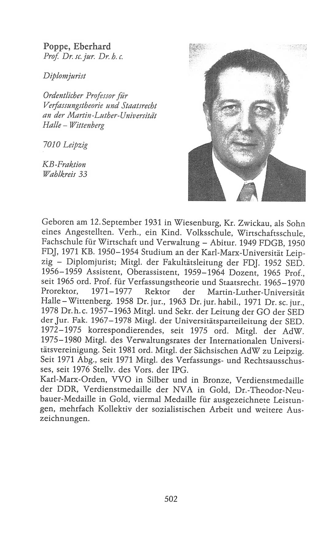 Volkskammer (VK) der Deutschen Demokratischen Republik (DDR), 9. Wahlperiode 1986-1990, Seite 502 (VK. DDR 9. WP. 1986-1990, S. 502)