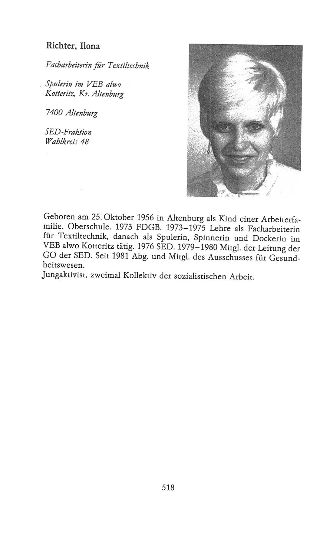 Volkskammer (VK) der Deutschen Demokratischen Republik (DDR), 9. Wahlperiode 1986-1990, Seite 518 (VK. DDR 9. WP. 1986-1990, S. 518)