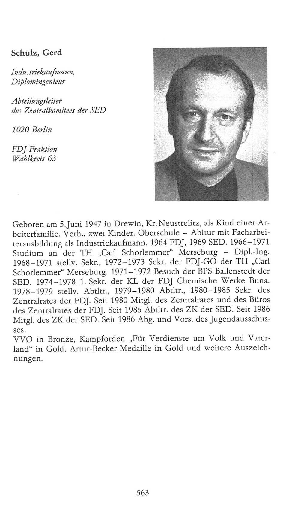 Volkskammer (VK) der Deutschen Demokratischen Republik (DDR), 9. Wahlperiode 1986-1990, Seite 563 (VK. DDR 9. WP. 1986-1990, S. 563)