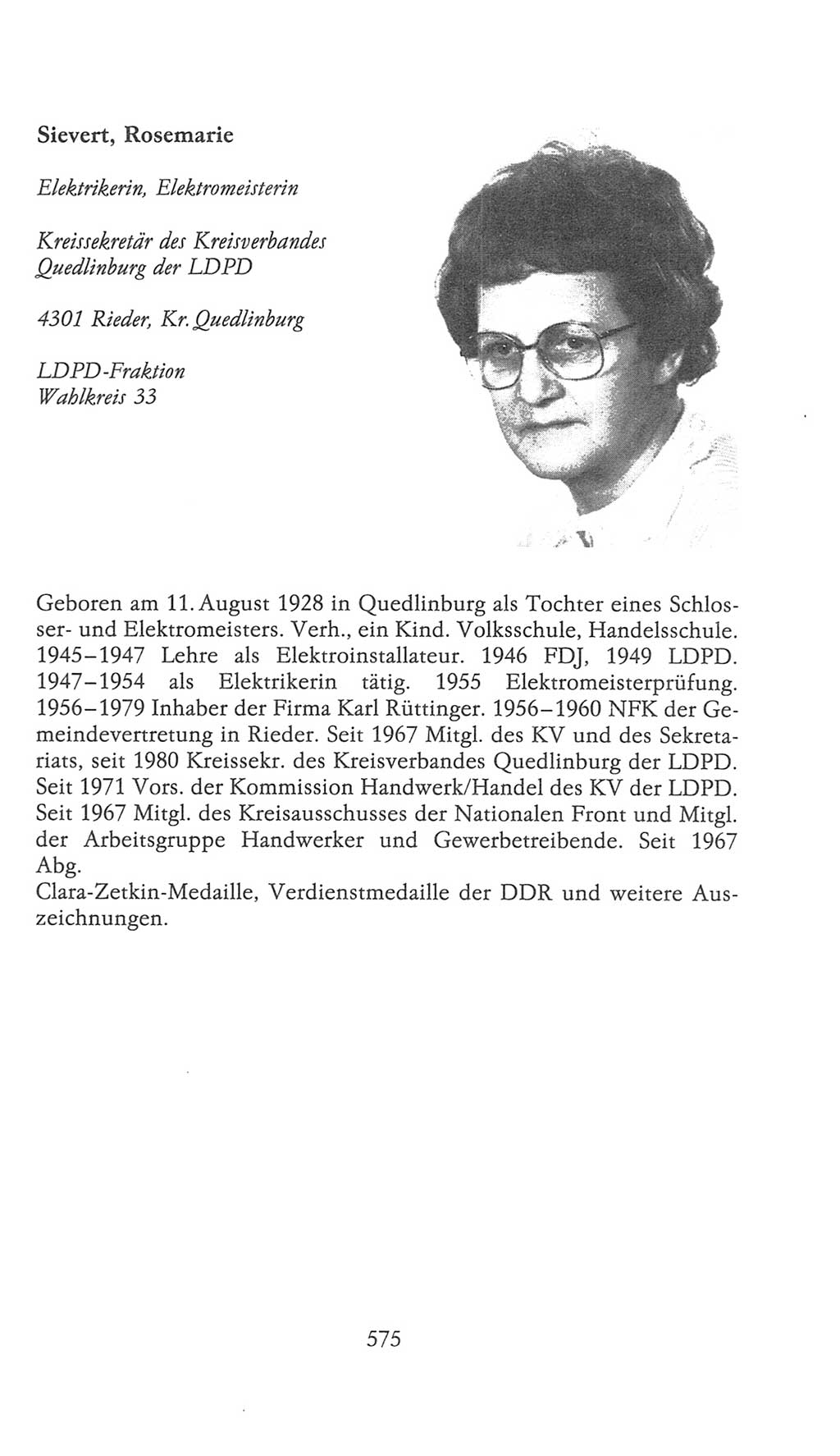 Volkskammer (VK) der Deutschen Demokratischen Republik (DDR), 9. Wahlperiode 1986-1990, Seite 575 (VK. DDR 9. WP. 1986-1990, S. 575)