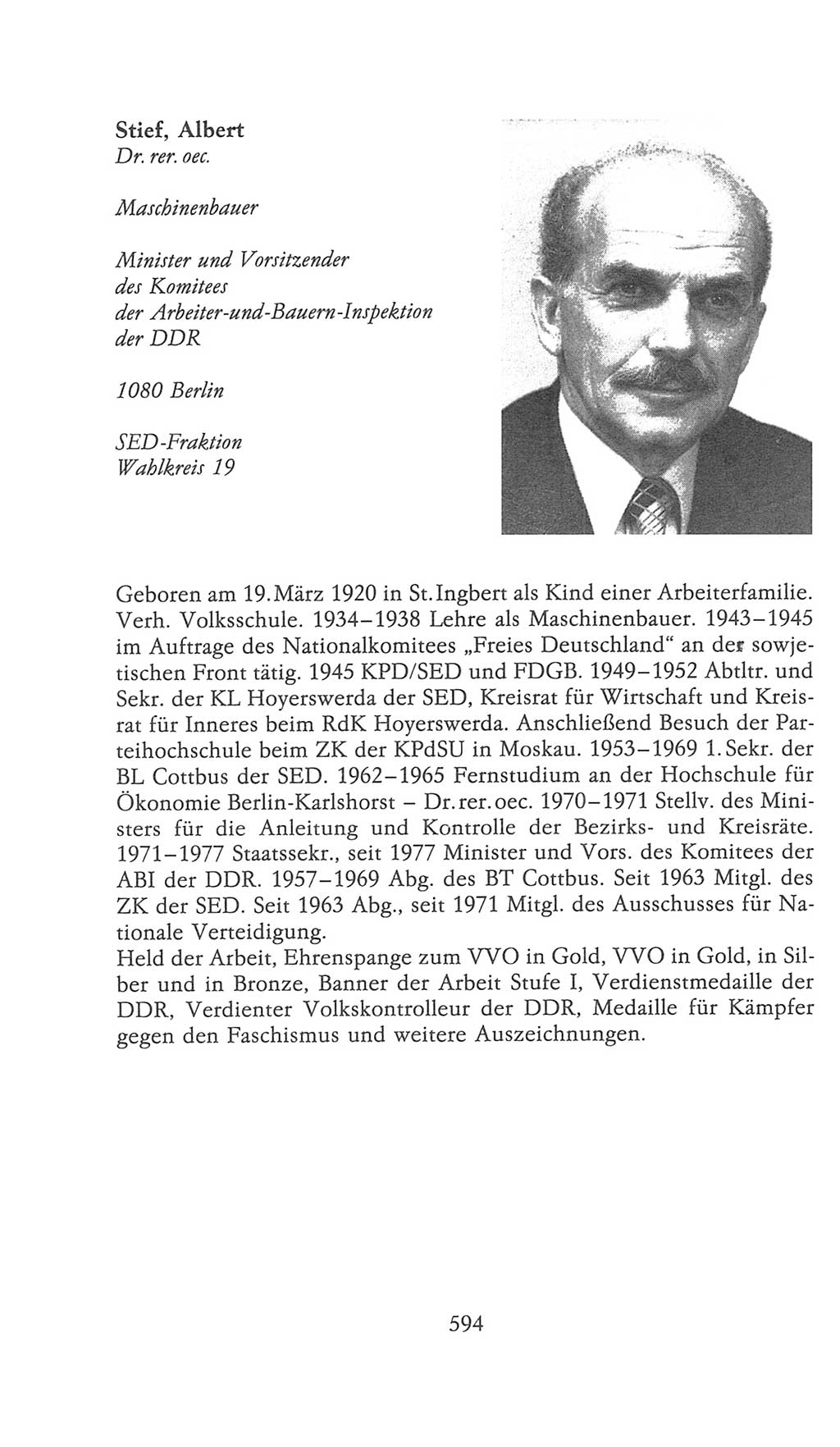 Volkskammer (VK) der Deutschen Demokratischen Republik (DDR), 9. Wahlperiode 1986-1990, Seite 594 (VK. DDR 9. WP. 1986-1990, S. 594)