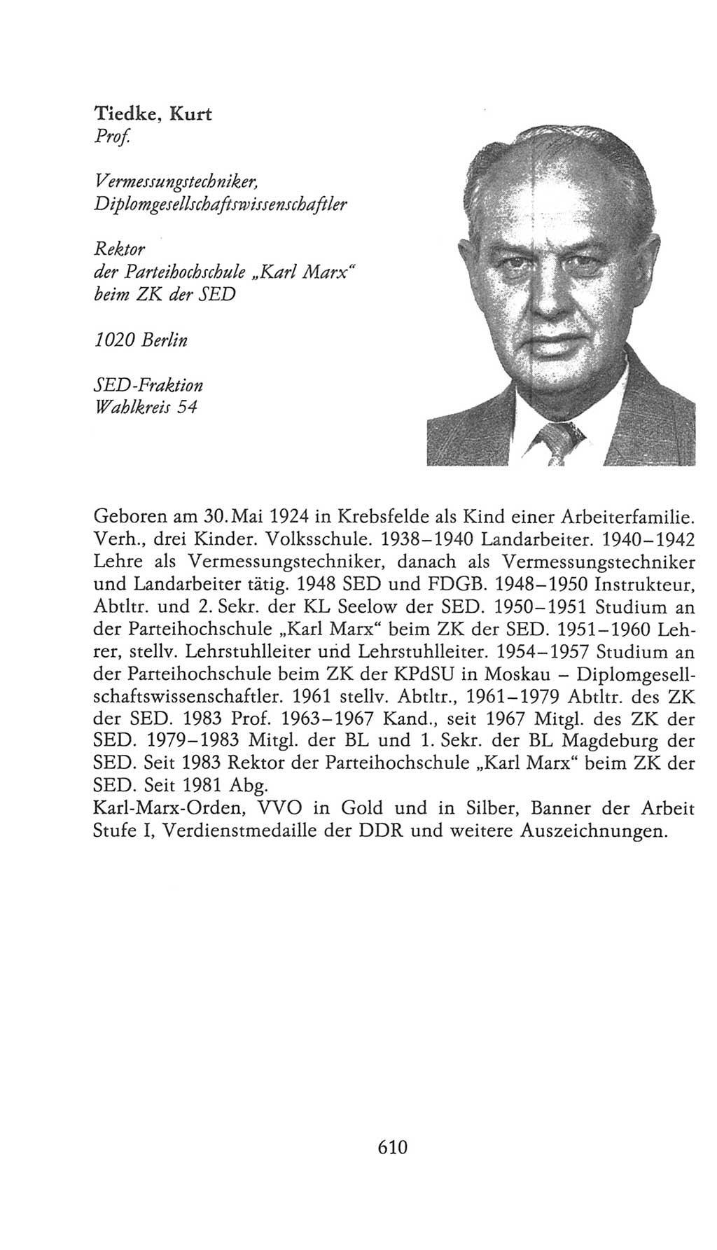 Volkskammer (VK) der Deutschen Demokratischen Republik (DDR), 9. Wahlperiode 1986-1990, Seite 610 (VK. DDR 9. WP. 1986-1990, S. 610)