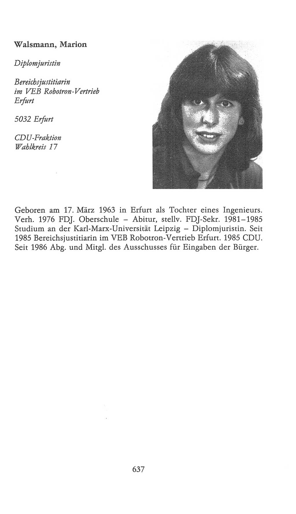 Volkskammer (VK) der Deutschen Demokratischen Republik (DDR), 9. Wahlperiode 1986-1990, Seite 637 (VK. DDR 9. WP. 1986-1990, S. 637)