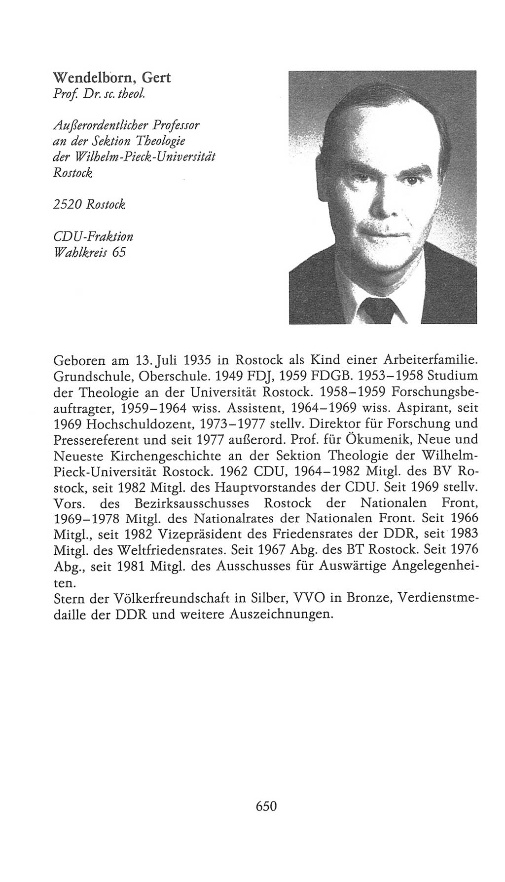 Volkskammer (VK) der Deutschen Demokratischen Republik (DDR), 9. Wahlperiode 1986-1990, Seite 650 (VK. DDR 9. WP. 1986-1990, S. 650)